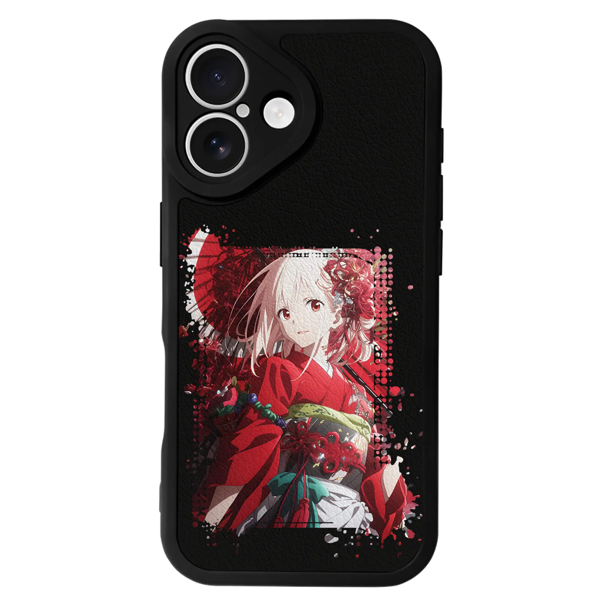 リコリス・リコイル グッズ,錦木千束 - IPhone 16シリーズ対応 ・ シリコンスマホケース ・ レザー調 ・ 高精度フィット ・ 耐衝撃 ・ ワイヤレス充電対応 ・ 精密カット